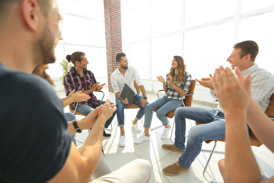 a group of patients on a therapy